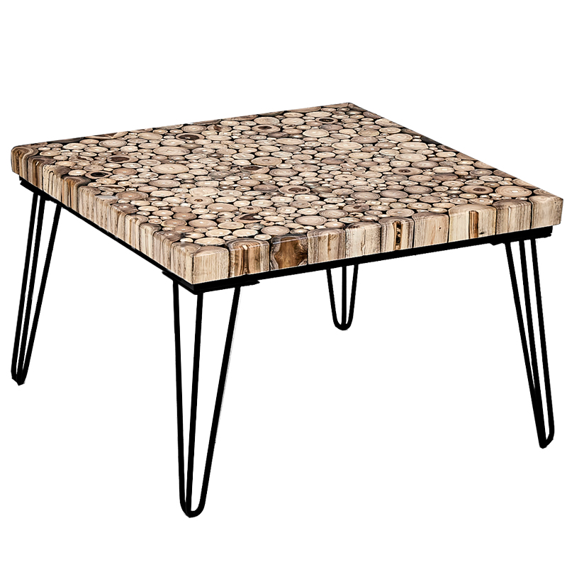 Кофейный стол Tree Cuts square coffee table Коричневый Черный Кофейный стол Tree Cuts square coffee table Коричневый Черный в Грозном | Loft Concept