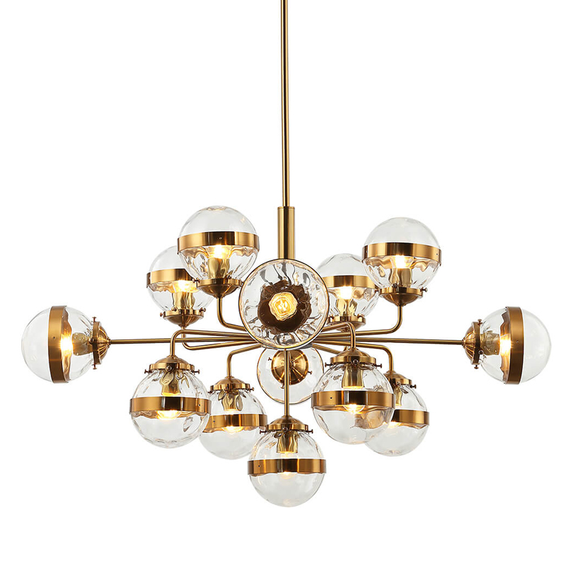 Люстра Greyson Chandelier 13 lamp Глянцевое золото Прозрачный в Грозном | Loft Concept 