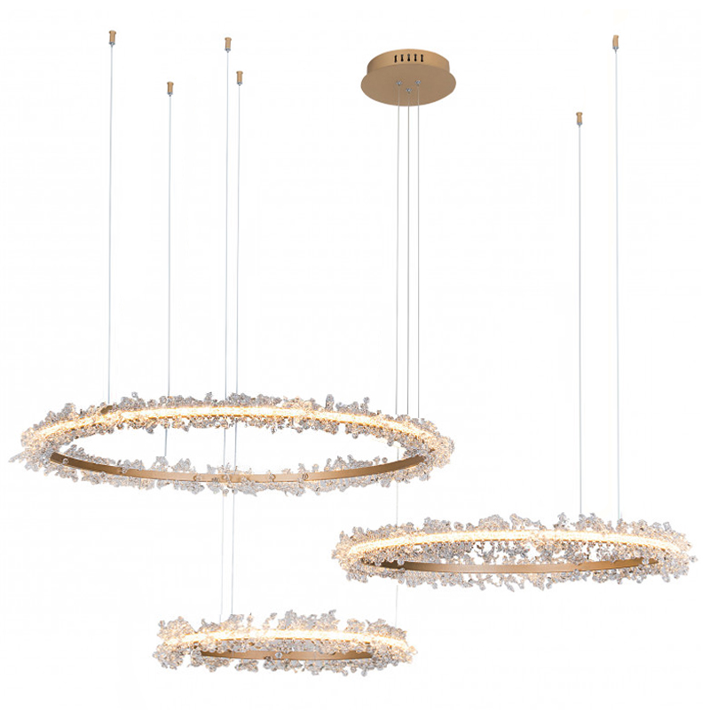 Люстра Crystal round chandelier Люстра 3 кольца Матовое Золото Прозрачный матовое золото Люстра Crystal round chandelier Люстра 3 кольца Матовое Золото Прозрачный матовое золото в Грозном | Loft Concept