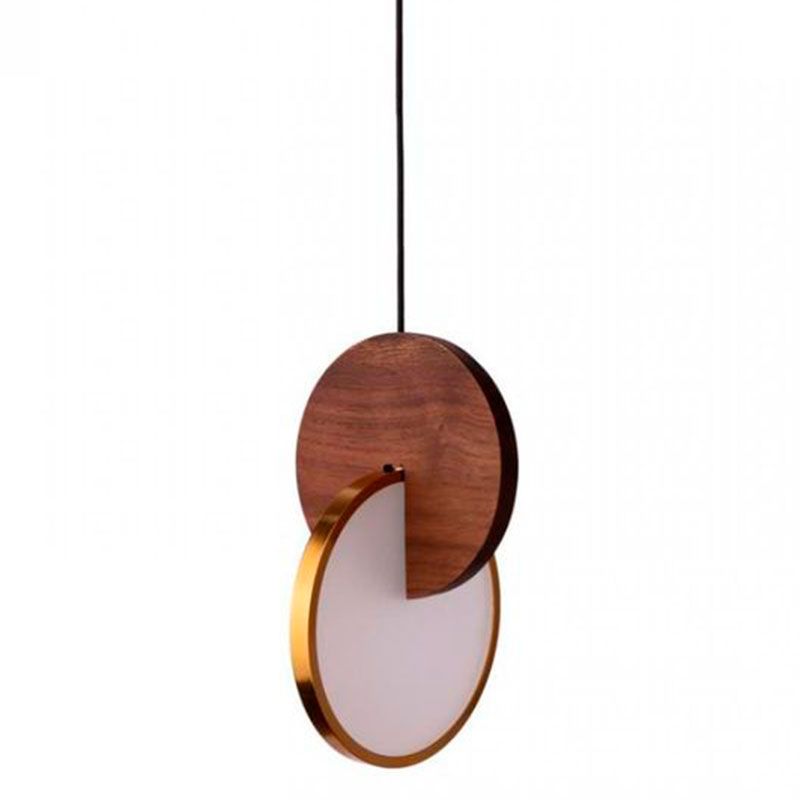 Подвесной светильник Eclipse Pendant Light Wood Золотой Белый Дерево Табак Подвесной светильник Eclipse Pendant Light Wood Золотой Белый Дерево Табак в Грозном | Loft Concept