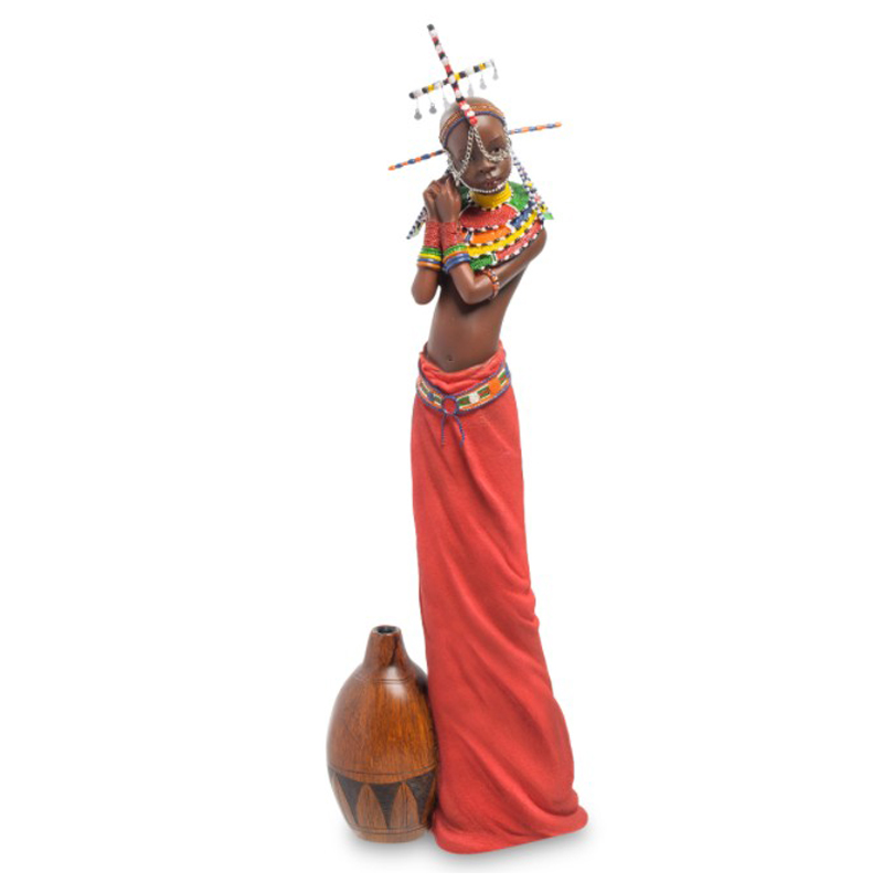 Статуэтка Tribe girl Masai Коричневый Мульти Статуэтка Tribe girl Masai Коричневый Мульти в Грозном | Loft Concept