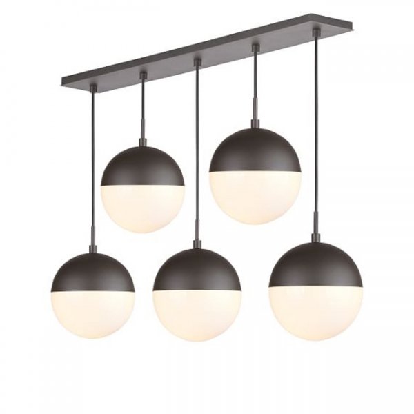 Подвесной светильник Copper Light Black Pendant 5 Черный Белый Подвесной светильник Copper Light Black Pendant 5 Черный Белый в Грозном | Loft Concept