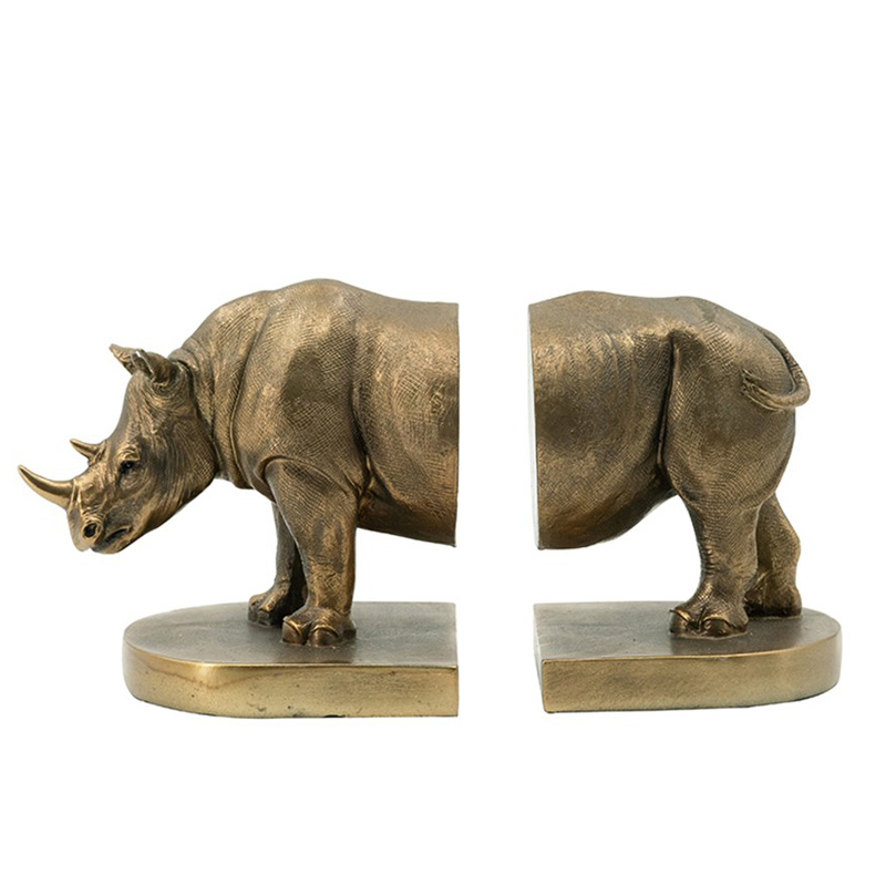 Держатель для книг Animal Figures носорог Бронза Держатель для книг Animal Figures носорог Бронза в Грозном | Loft Concept