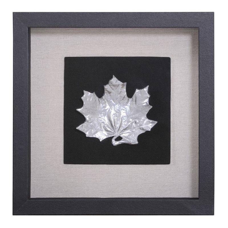 Панно Cassian Maple Leaf Черный Серебряный Панно Cassian Maple Leaf Черный Серебряный в Грозном | Loft Concept