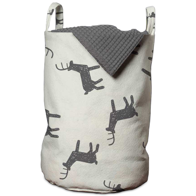 Корзина Deer Pattern Basket Белый Серый Корзина Deer Pattern Basket Белый Серый в Грозном | Loft Concept
