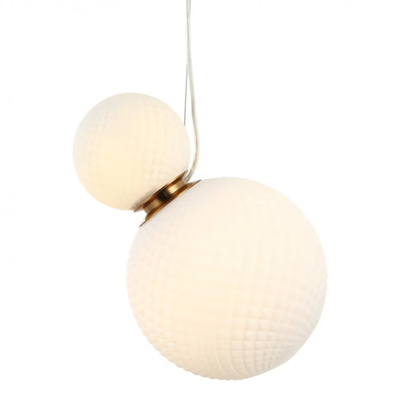 Подвесной светильник Perforated Bubbles с белым плафоном Латунь Белый Подвесной светильник Perforated Bubbles с белым плафоном Латунь Белый в Грозном | Loft Concept