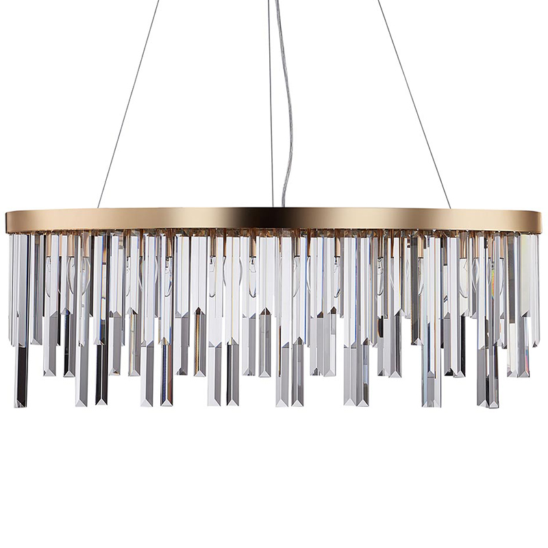 Люстра Bennett Oval Chandelier gold 90 Золотой Прозрачный Люстра Bennett Oval Chandelier gold 90 Золотой Прозрачный в Грозном | Loft Concept
