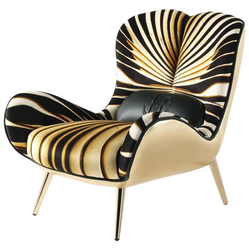 Дизайнерское Кресло Tifnit  Armchairs стиль Roberto Cavalli I Золотой Черный Желтый Белый в Грозном | Loft Concept 
