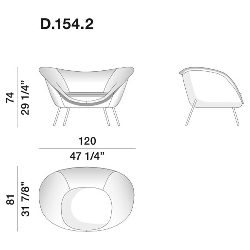 Дизайнерское кресло Gio Ponti D.154.2 Armchair Дизайнерское кресло Gio Ponti D.154.2 Armchair в Грозном