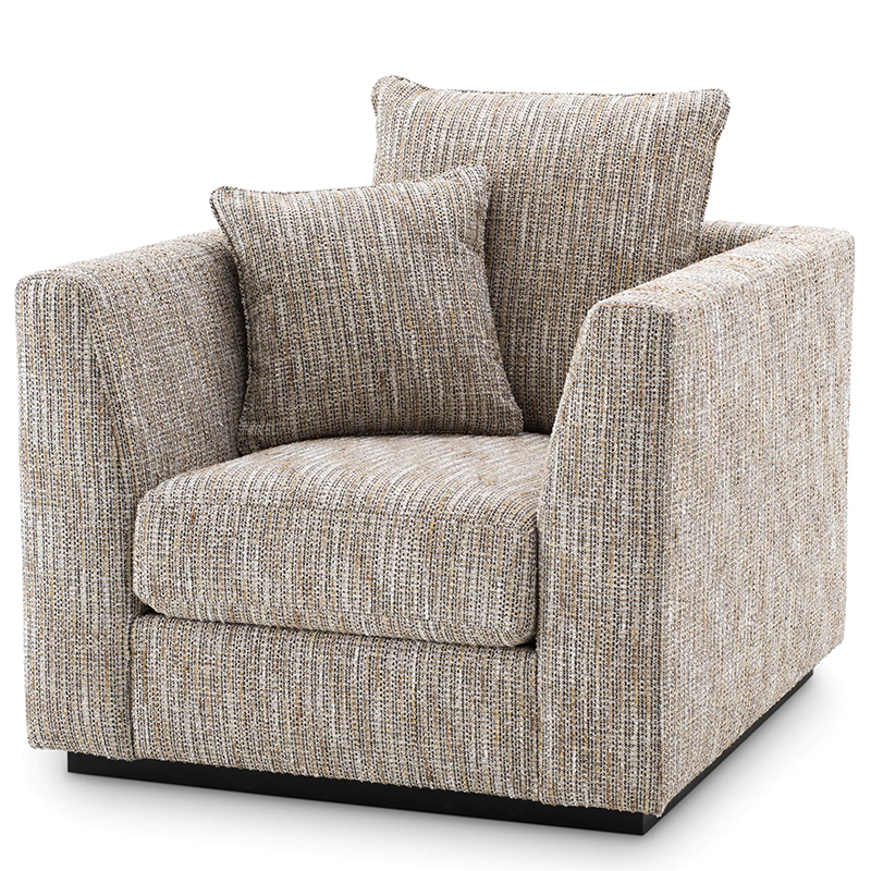 Кресло Eichholtz Chair Taylor Mademoiselle Beige Бежево-серый Черный в Грозном | Loft Concept 