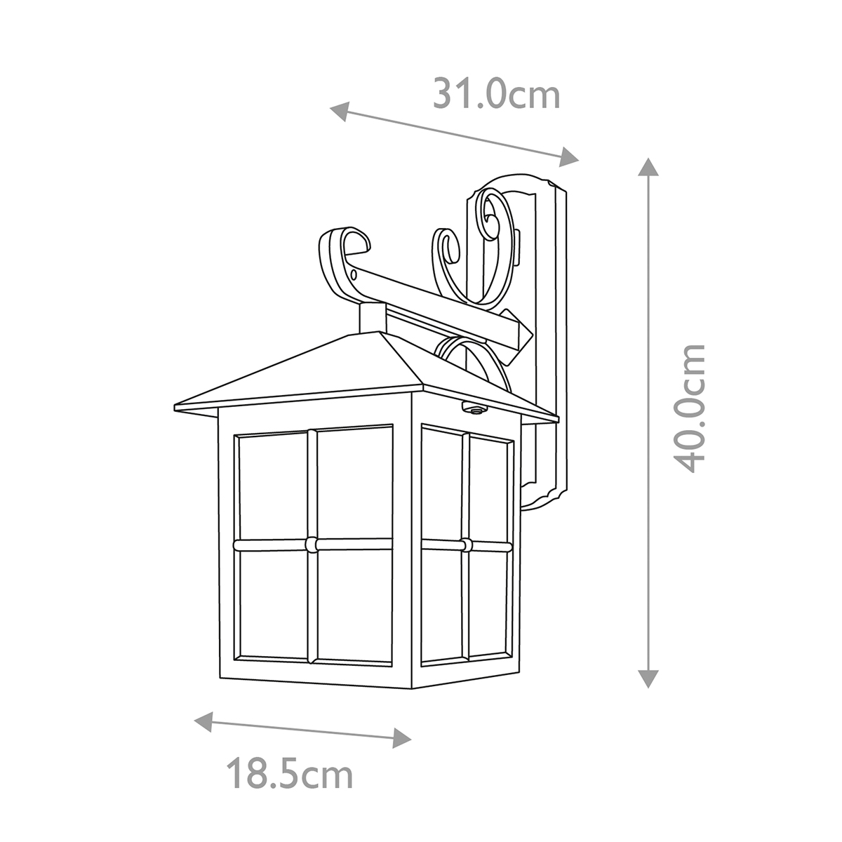 Настенный фонарь черного цвета в форме фонаря с решетчатым плафоном и фактурным стеклом Elstead Lighting в Грозном