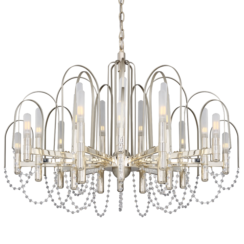 Люстра Perrine Chandelier 93 Золотой Шампань Прозрачный Белый Люстра Perrine Chandelier 93 Золотой Шампань Прозрачный Белый в Грозном | Loft Concept