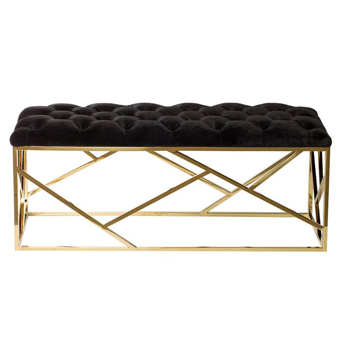 Банкетка Serene Furnishing Gold Top Черный Золотой Банкетка Serene Furnishing Gold Top Черный Золотой в Грозном | Loft Concept