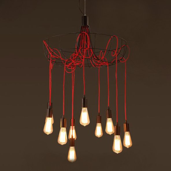 Люстра Blood Wire Chandelier Red 10 Красный Черный Люстра Blood Wire Chandelier Red 10 Красный Черный в Грозном | Loft Concept