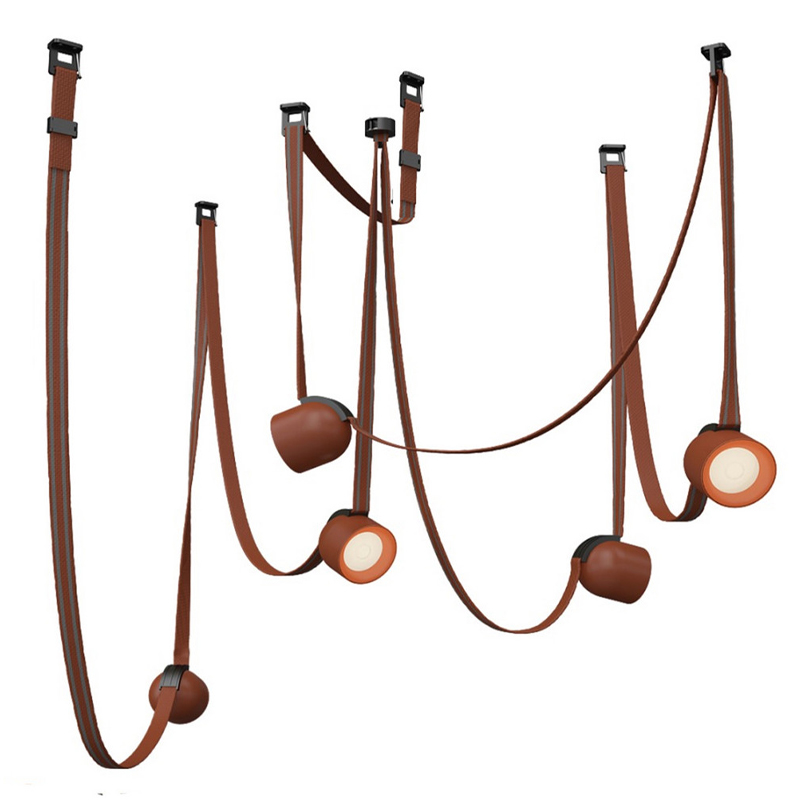 Комплект ременной трековой системы из 5 светильников Flos Wireline Lighting Коричневый Черный Комплект ременной трековой системы из 5 светильников Flos Wireline Lighting Коричневый Черный в Грозном | Loft Concept