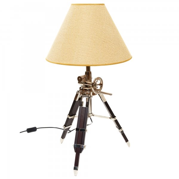 Настольная лампа Tripod Table Lamp Бежево-серый Коричневый Настольная лампа Tripod Table Lamp Бежево-серый Коричневый в Грозном | Loft Concept