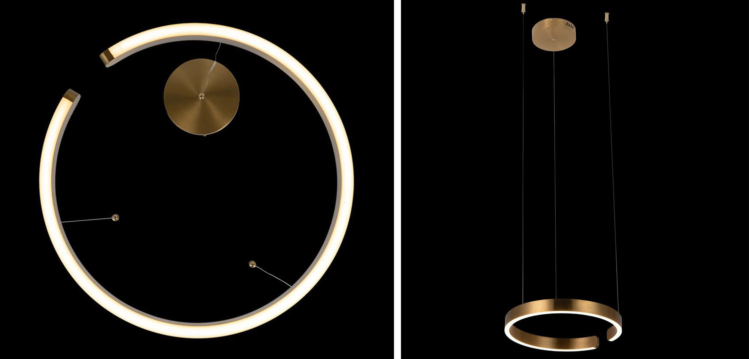 Подвесной светильник Half Ring brass 40 - фото