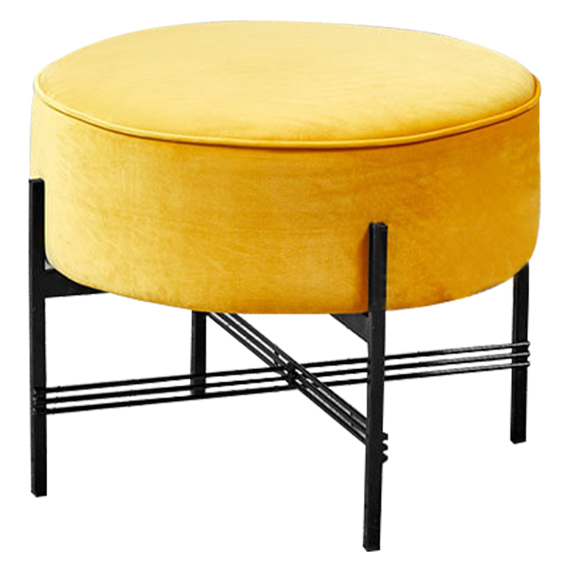 Пуф желтый велюровый Sanjay Velour Pouf Yellow Желтый Черный Пуф желтый велюровый Sanjay Velour Pouf Yellow Желтый Черный в Грозном | Loft Concept