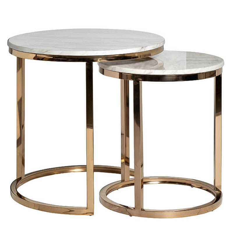 Комплект приставных столов Hewdonald Side Tables Глянцевое золото Комплект приставных столов Hewdonald Side Tables Глянцевое золото в Грозном | Loft Concept