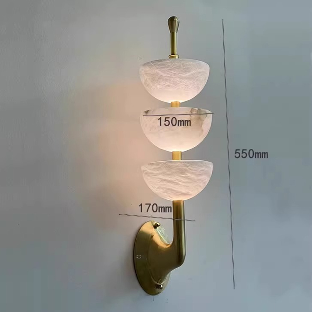 Бра с 3-мя мраморными плафонами в форме чаши Warm Marble Light Бра с 3-мя мраморными плафонами в форме чаши Warm Marble Light в Грозном