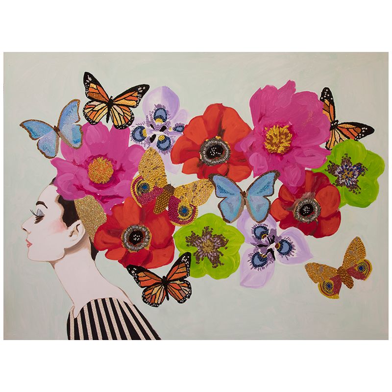 Картина "Audrey with Cascading Flowers And Butterflies” Мульти Картина "Audrey with Cascading Flowers And Butterflies” Мульти в Грозном | Loft Concept
