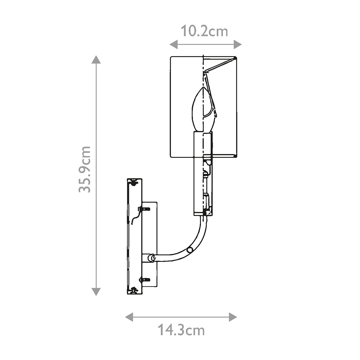 Бра с прямоугольным основанием и белым цилиндрическим льняным абажуром Feiss в Грозном