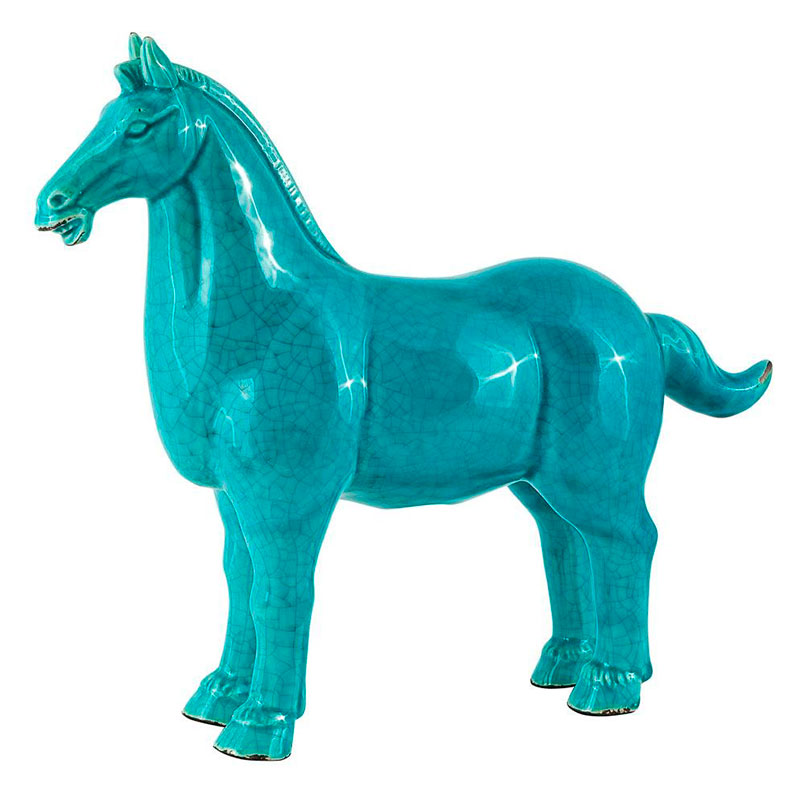 Фигурка керамика синяя лошадь Blue Horse Бирюзовый Фигурка керамика синяя лошадь Blue Horse Бирюзовый в Грозном | Loft Concept