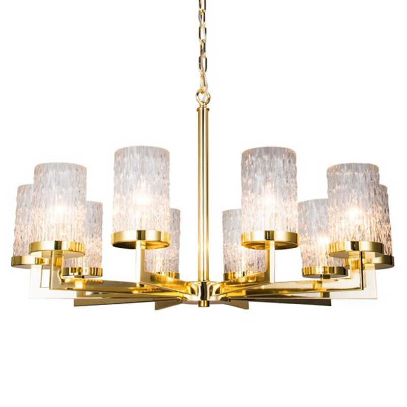 Люстра Estebe Glass Gold Chandelier 10 Прозрачный Золотой Люстра Estebe Glass Gold Chandelier 10 Прозрачный Золотой в Грозном | Loft Concept