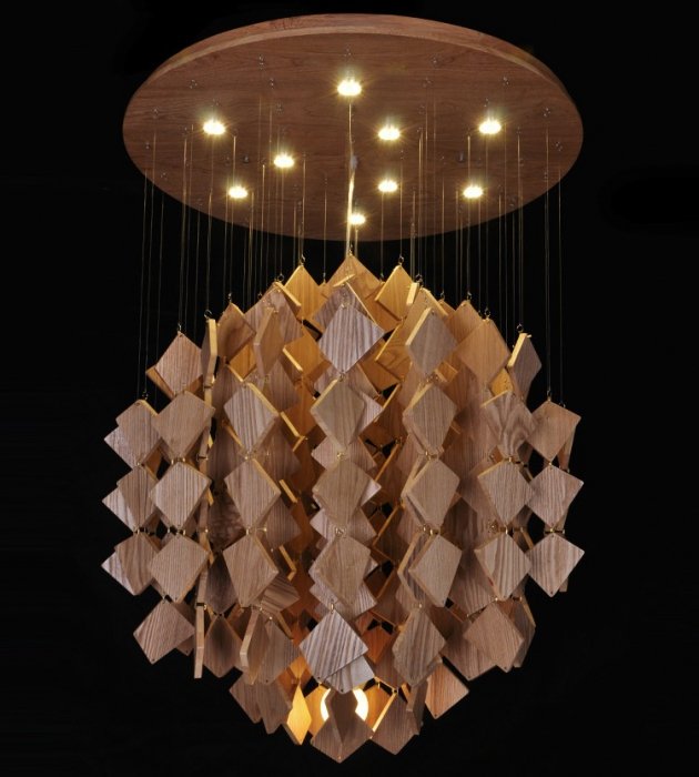 Люстра Wooden Glowworm Quadro Люстра Wooden Glowworm Quadro в Грозном | Loft Concept
