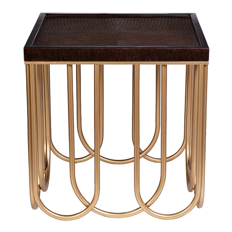 Приставной стол Cassel Side Table Дерево Табак Золотой Приставной стол Cassel Side Table Дерево Табак Золотой в Грозном | Loft Concept