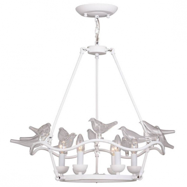Люстра Dove Chandelier Glass Bird 6 White Белый Люстра Dove Chandelier Glass Bird 6 White Белый в Грозном | Loft Concept