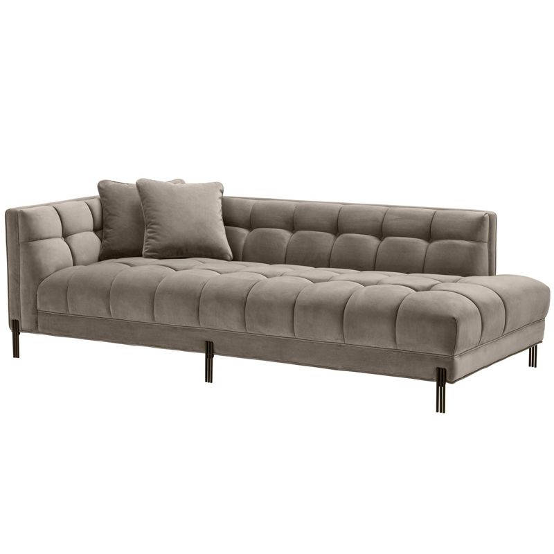 Кушетка Eichholtz Lounge Sofa Sienna Left greige Бежево-серый Темная бронза Кушетка Eichholtz Lounge Sofa Sienna Left greige Бежево-серый Темная бронза в Грозном | Loft Concept