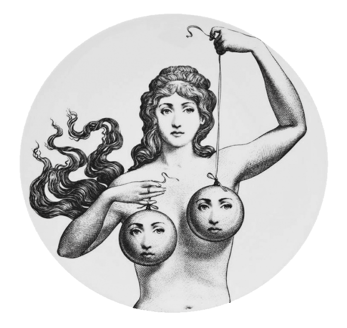Декоративная тарелка Fornasetti 001 Черный Декоративная тарелка Fornasetti 001 Черный в Грозном | Loft Concept