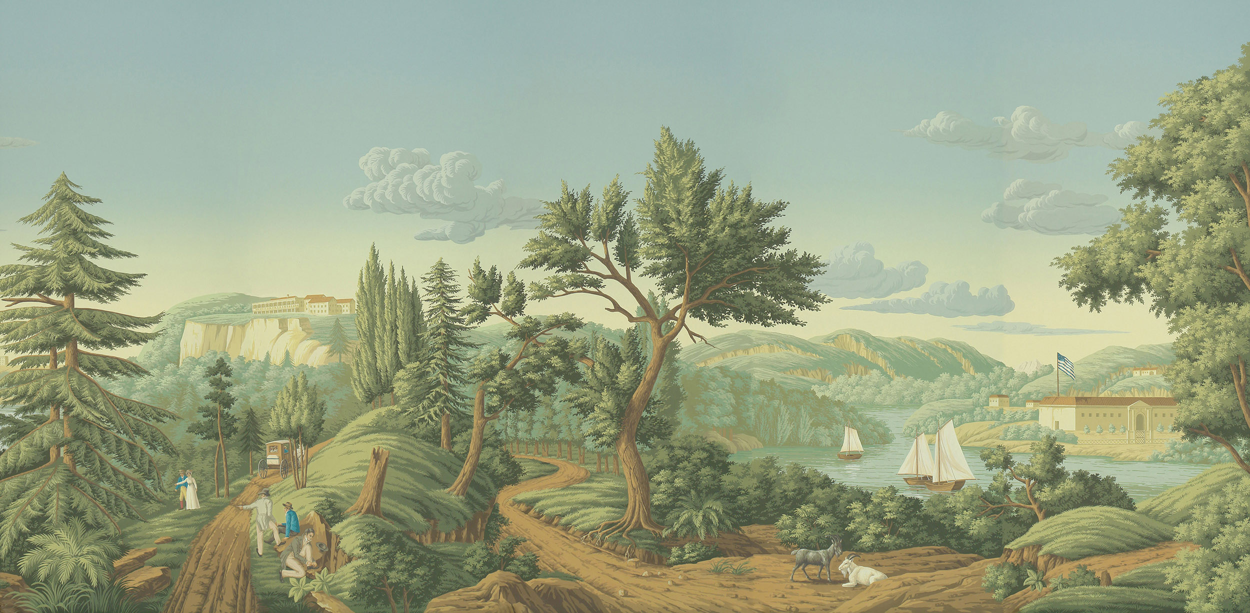 Обои ручная роспись North American River Views Verdoyant on scenic paper Обои ручная роспись North American River Views Verdoyant on scenic paper - постер Loft-Concept в Грозном