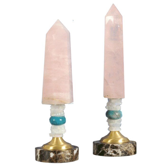 Аксессуар розовый кварц Pointe cristal quartz rose Латунь Розовый Аксессуар розовый кварц Pointe cristal quartz rose Латунь Розовый в Грозном | Loft Concept