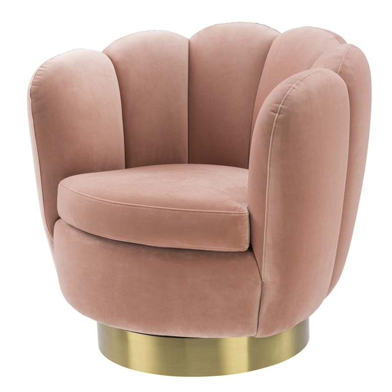 Кресло Eichholtz Swivel Chair Mirage nude Розовый пастельный Матовая латунь Кресло Eichholtz Swivel Chair Mirage nude Розовый пастельный Матовая латунь в Грозном | Loft Concept
