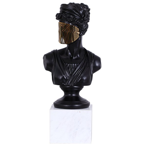Статуэтка Bust Woman in Mask Черный Белый Золотой Статуэтка Bust Woman in Mask Черный Белый Золотой в Грозном | Loft Concept