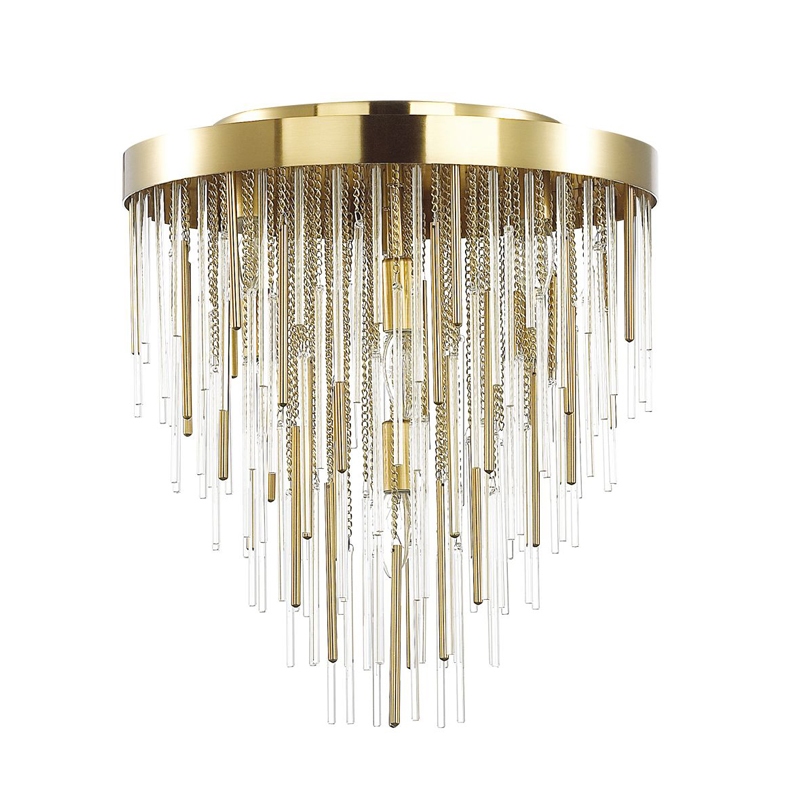 Потолочный светильник Luxury Gold & Glass Stripes Золотой Потолочный светильник Luxury Gold & Glass Stripes Золотой в Грозном | Loft Concept