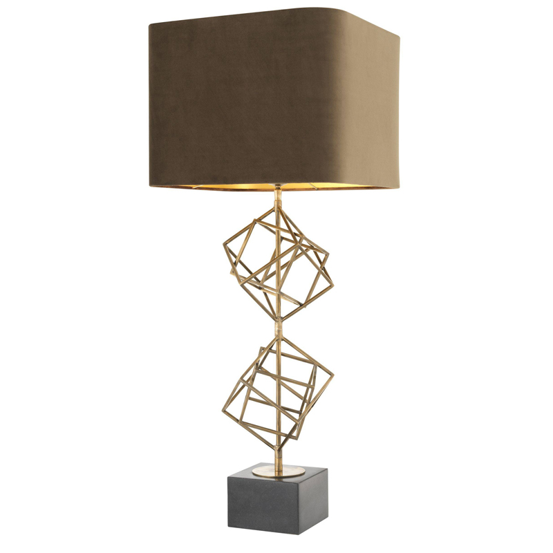 Настольная лампа Eichholtz Table Lamp Matrix brass Мокко Винтажная латунь Серый Настольная лампа Eichholtz Table Lamp Matrix brass Мокко Винтажная латунь Серый в Грозном | Loft Concept
