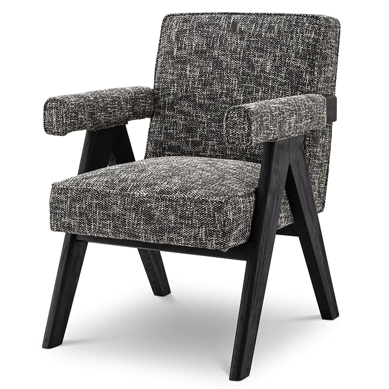 Стул Eichholtz Dining Chair Greta Черный Черный Черно-белый Стул Eichholtz Dining Chair Greta Черный Черный Черно-белый в Грозном | Loft Concept