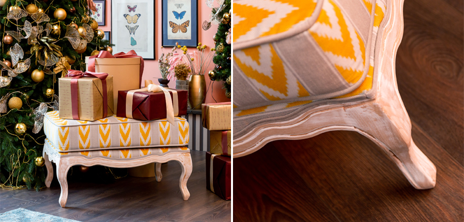 Пуф Ikat Pattern с желтым узором Пуф Ikat Pattern с желтым узором - Loft-Concept в Грозном