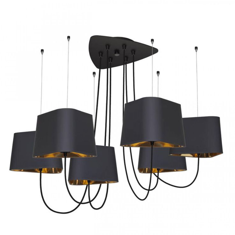 Люстра Designheure Lighting Black 6 плафонов Черный Золотой Люстра Designheure Lighting Black 6 плафонов Черный Золотой в Грозном | Loft Concept