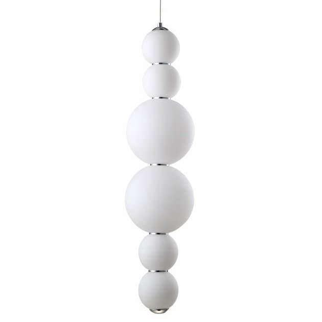 Люстра PEARLS Suspension Pendant Lamp C Белый Хром Люстра PEARLS Suspension Pendant Lamp C Белый Хром в Грозном | Loft Concept