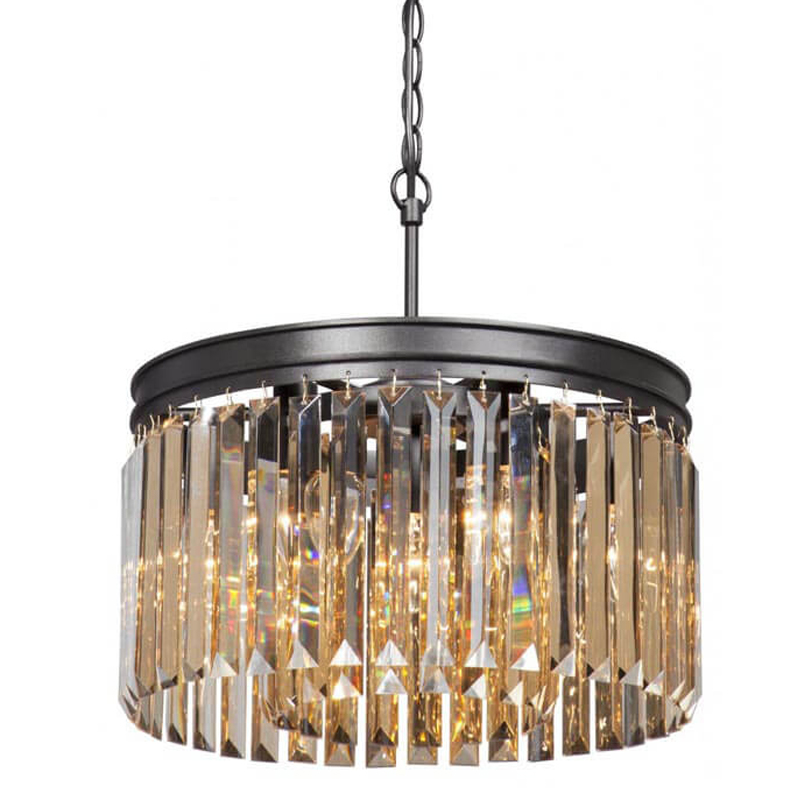 Люстра RH Rhys Amber GLASSS Prism Round Chandelier Янтарное стекло 40 Черный матовый Люстра RH Rhys Amber GLASSS Prism Round Chandelier Янтарное стекло 40 Черный матовый в Грозном | Loft Concept