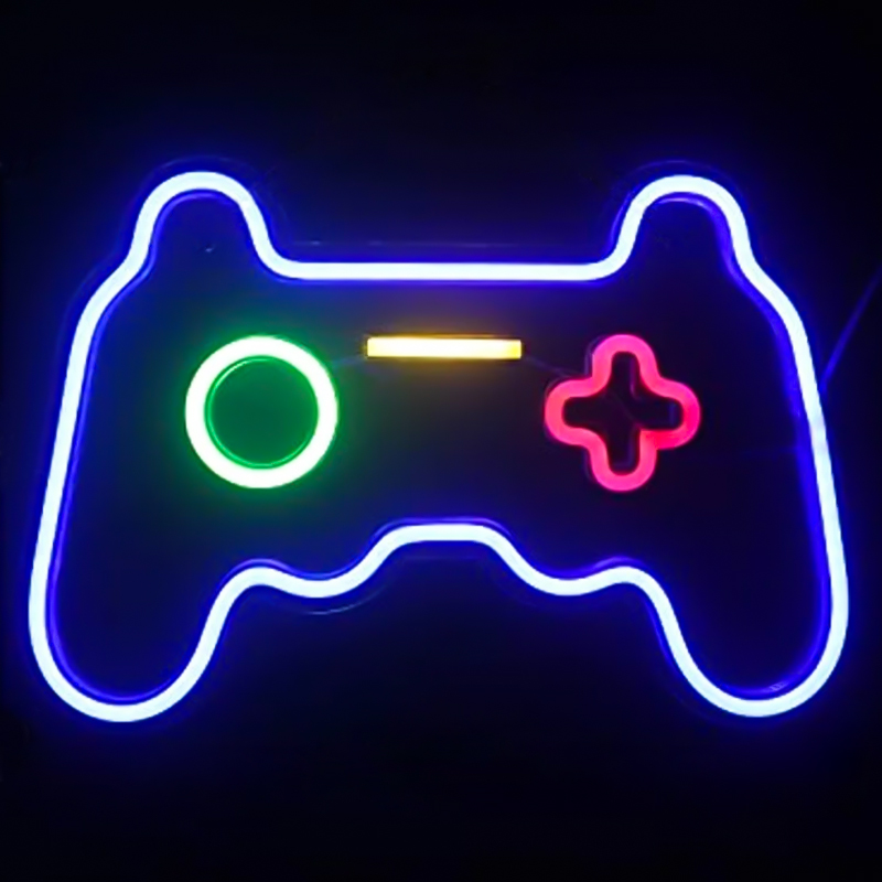 Неоновая настенная лампа Joystick Neon Wall Lamp Синий Зеленый Красный Желтый Прозрачный в Грозном | Loft Concept 