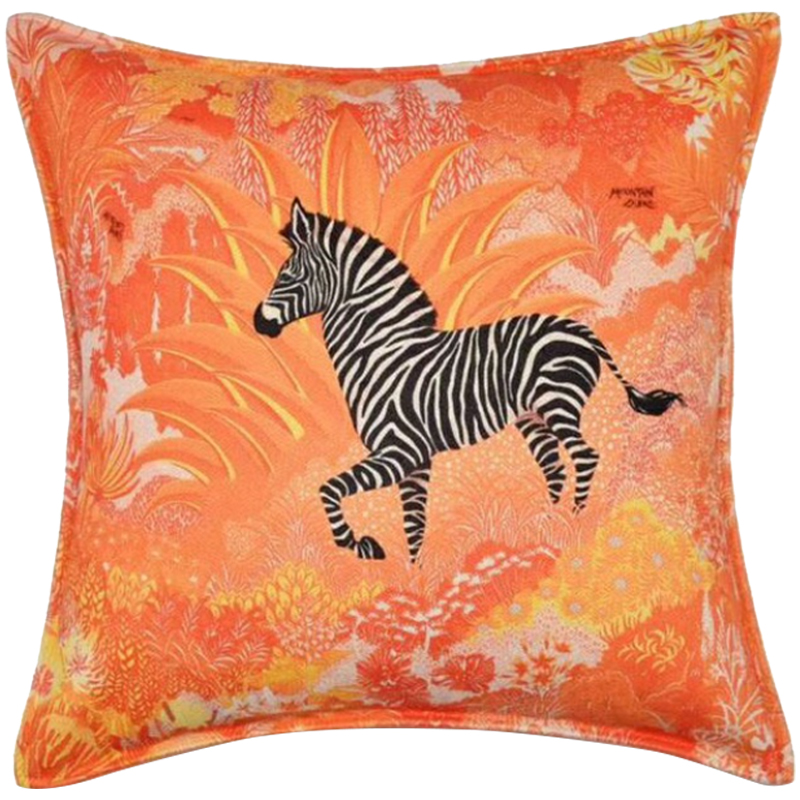 Декоративная подушка Hermes Zebra 30 Оранжевый Декоративная подушка Hermes Zebra 30 Оранжевый в Грозном | Loft Concept