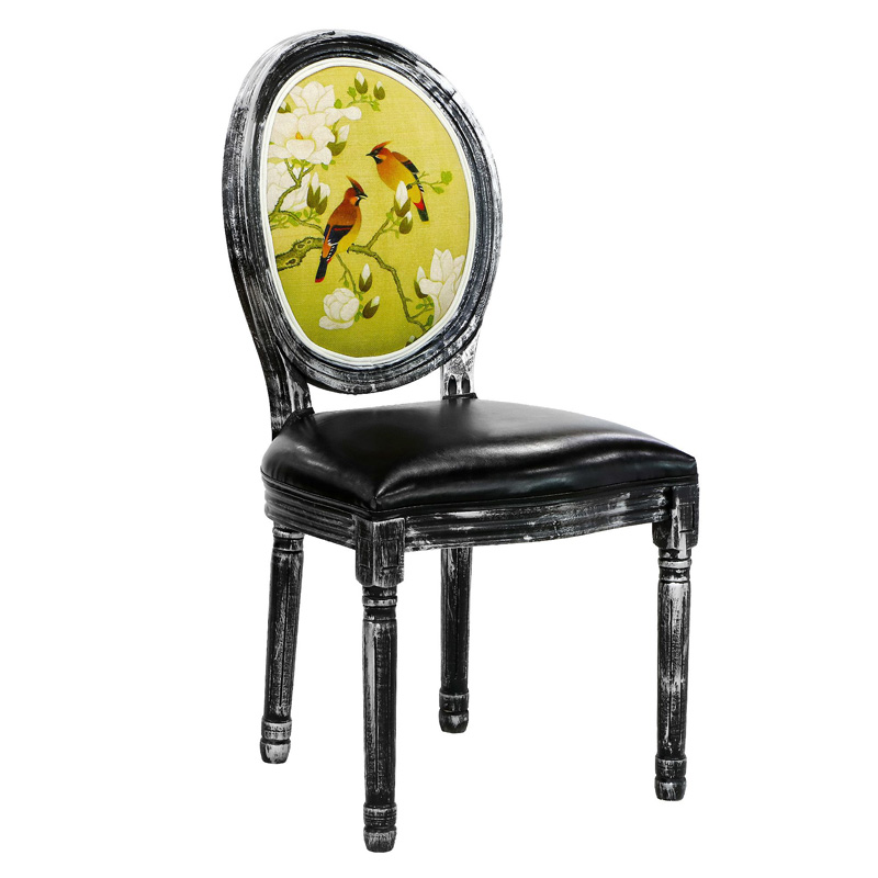Стул French chair Birds black Винтажный черный Мульти Стул French chair Birds black Винтажный черный Мульти в Грозном | Loft Concept