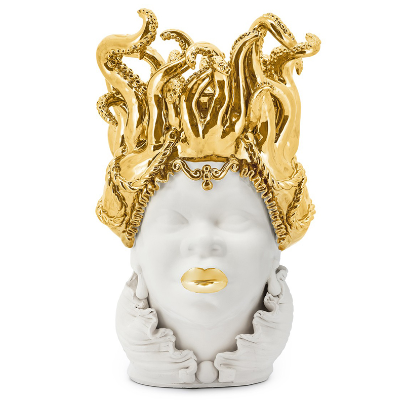 Ваза VASE MORO LADY TENTACLES Белый Глянцевое золото Ваза VASE MORO LADY TENTACLES Белый Глянцевое золото в Грозном | Loft Concept