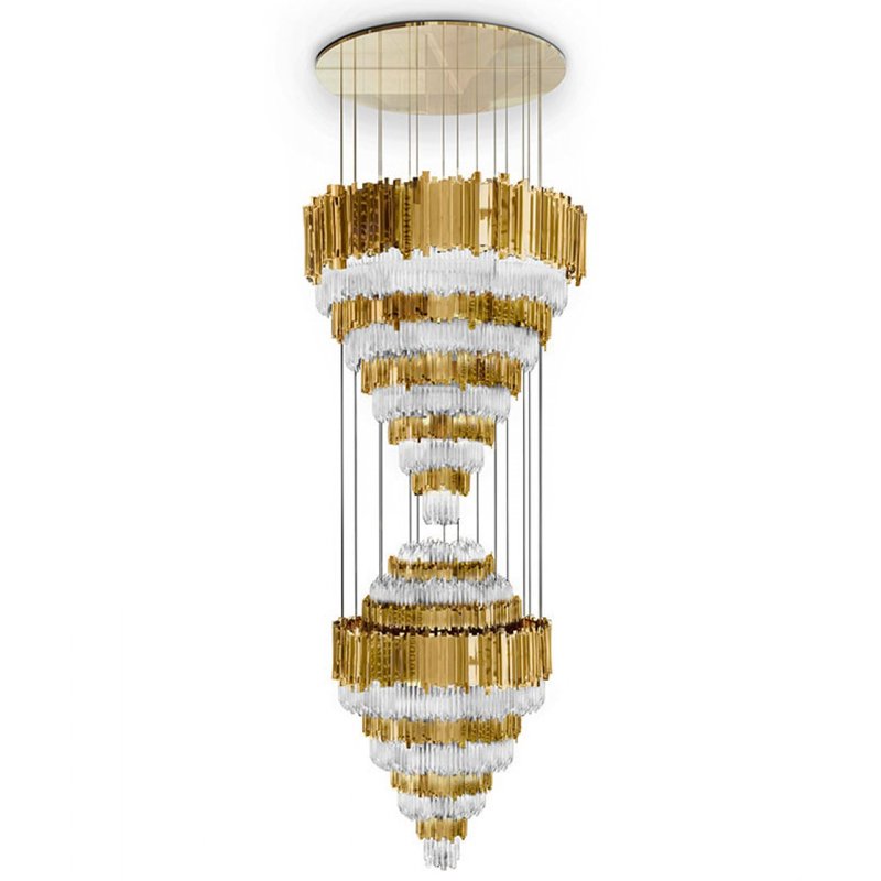Люстра Luxxu Empire Chandelier XL Глянцевое золото Прозрачное Стекло Люстра Luxxu Empire Chandelier XL Глянцевое золото Прозрачное Стекло в Грозном | Loft Concept