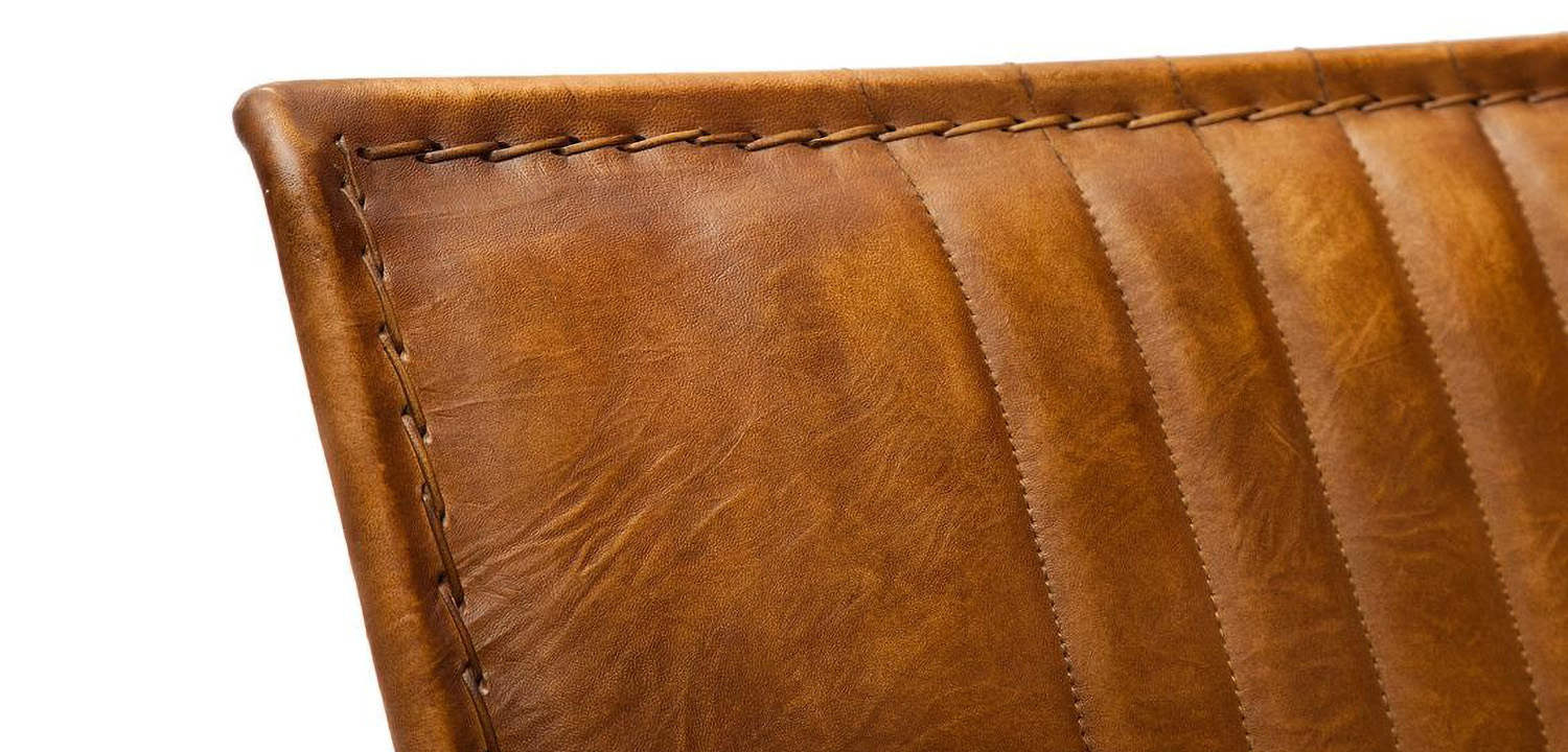 Диван-скамья из натуральной кожи Buffalo Leather Sofa two-seater - фото №2